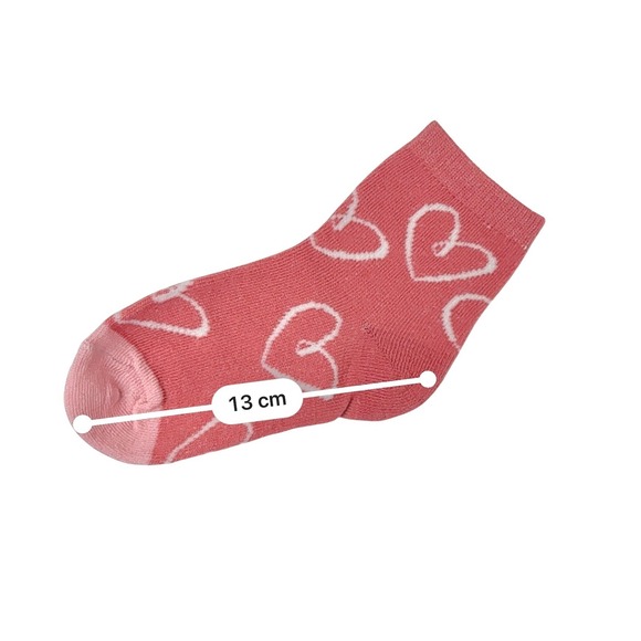 Calcetines Con Corazones Para Niñas (4-6 años) Colores Pastel 5 Pares - Picture 6 of 6